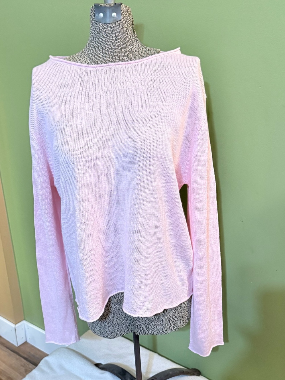 Eileen Fisher New Lt Pink Women's Boatneck Knit Top